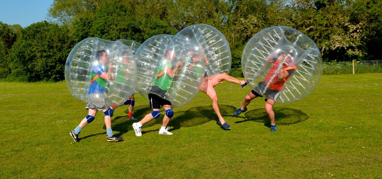 bubble football suit banner